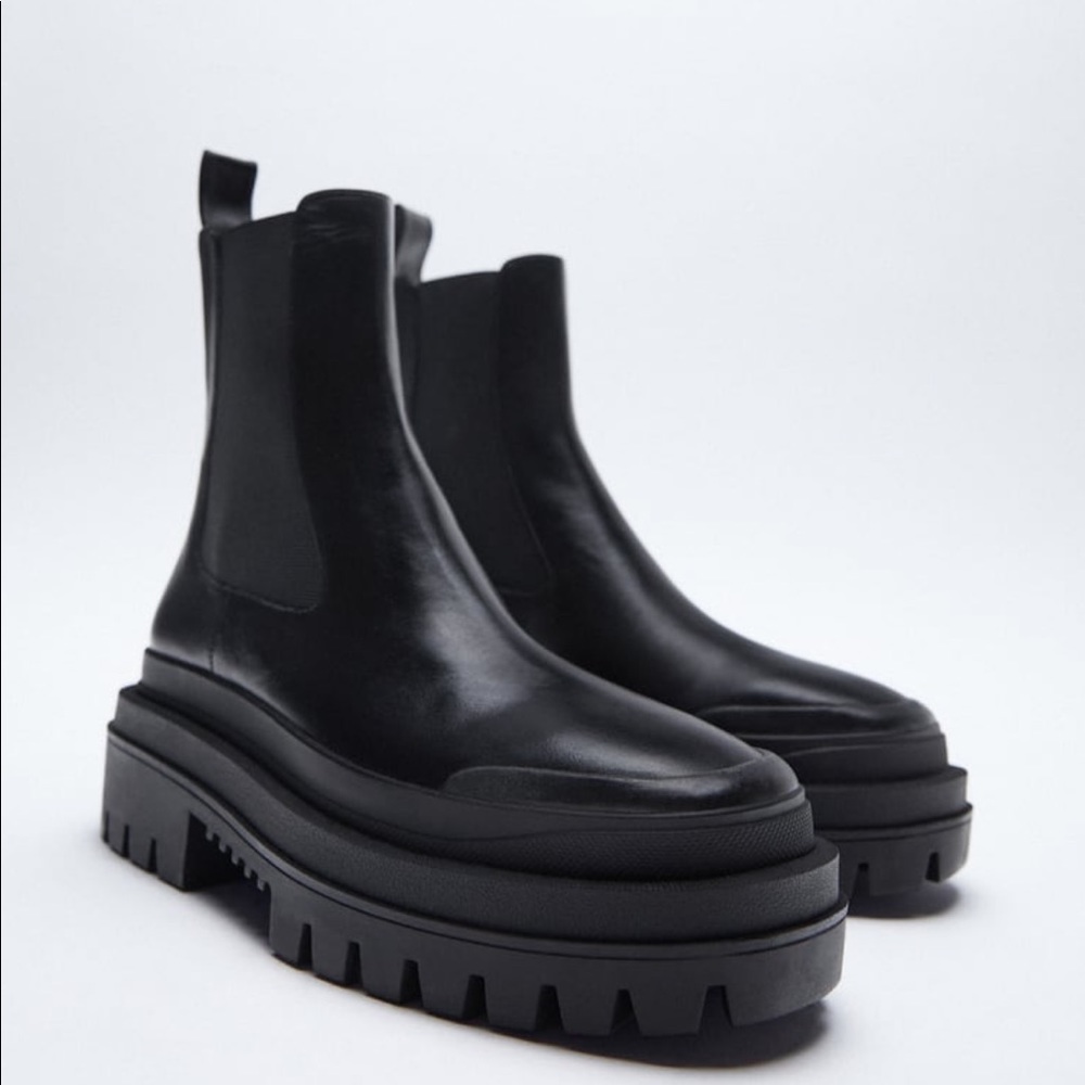Zara leather boots